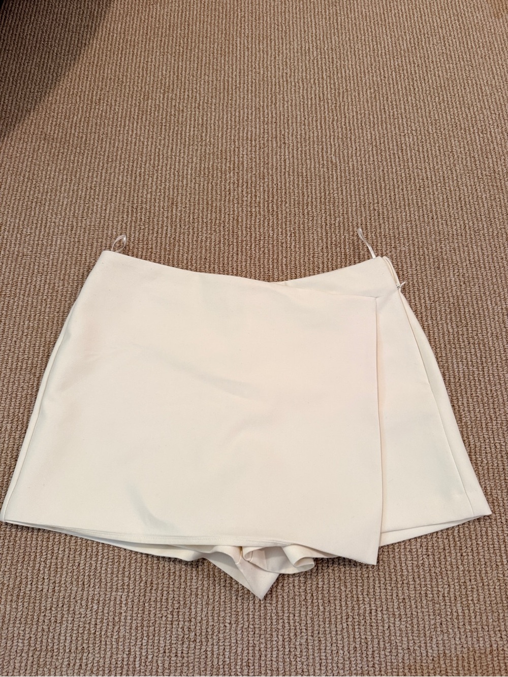 Zara Cream Wrap-Front Skort